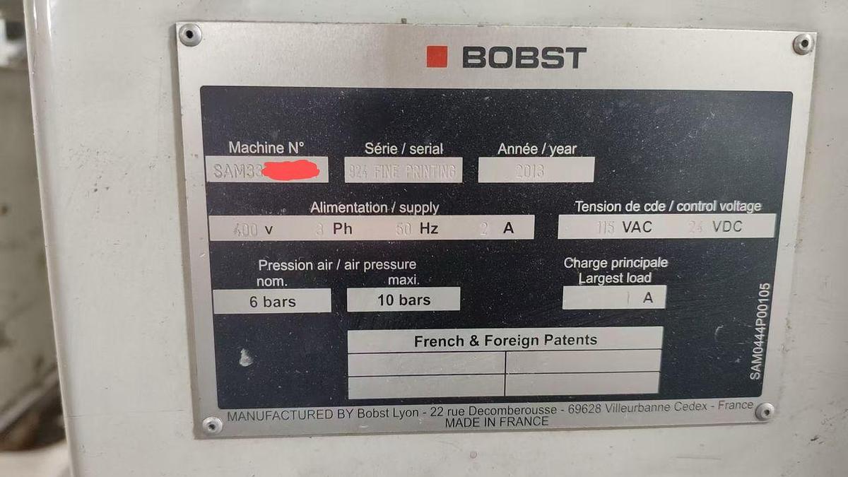 Used BOBST 924 4 COLOR FLEXO PRINTER SLOTTER ROTARY DIE CUTTER