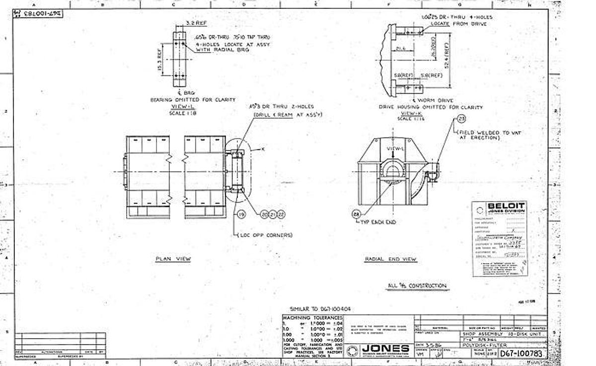 Used BELOIT JONES MDL 3980 7'6" (2286MM) X 10 DISC SAVEALL S/S