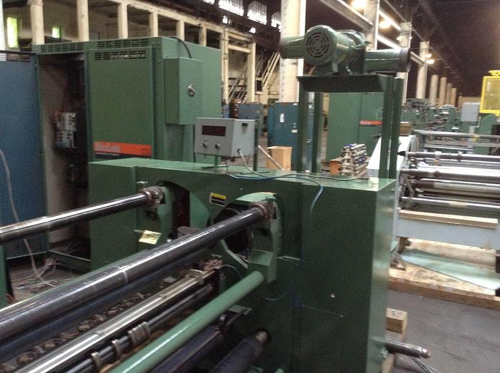 Used 74" RECONDITIONED DUSENBERY MODEL 260 FS DUPLEX CENTER SURFACE SLITTER REWINDER - PENDING JF