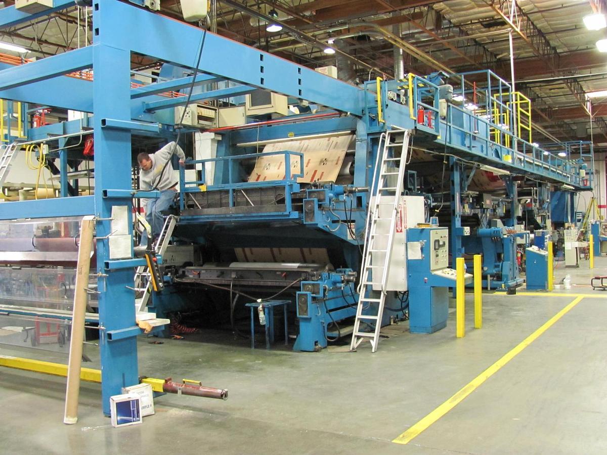 Used 98" WIDE COBDEN CHADWICK 4 COLOR CI PRINTING PRESS WITH 3 COATING STATIONS & PARKINSON TWO DRUM WINDER - FOR PAPER AND BOARD