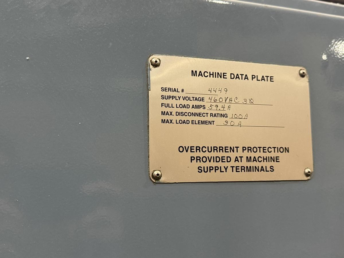 Used 72" WIDE JENNERJAHN MODEL SRA-72 COUNTER ROLL SLITTER REWINDER