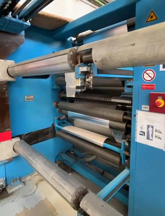 Used 41" (1050mm) WIDE KAMPF CONSLIT III 10/085 ALUMINUM FOIL DUPLEX SLITTER REWINDER