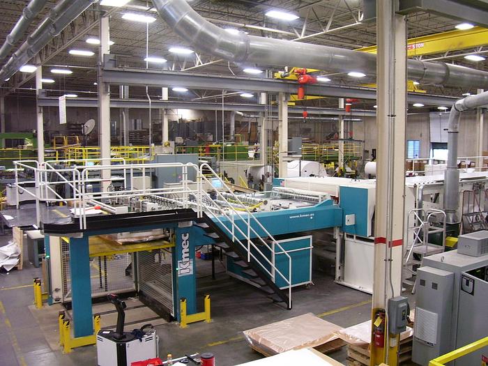 Used 65" (1650 MM) KMEC DREAMCUT DUAL ROTARY KNIFE SHEETER (3) DUAL POSITION BACKSTANDS MFG. 2007 - PENDING LS