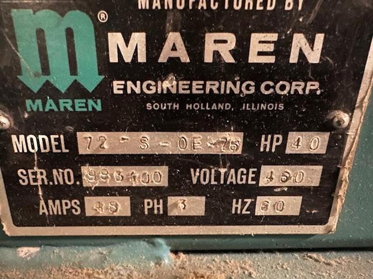Used MAREN MODEL 72-S-0E-75 40HP HORIZONTAL AUTO-TIE BALER W/MAREN MODEL 60 HOGGER