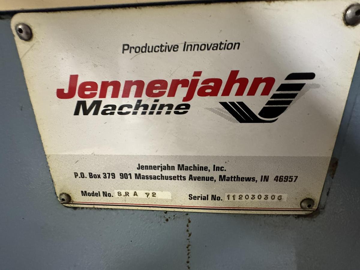 Used 72" WIDE JENNERJAHN MODEL SRA-72 COUNTER ROLL SLITTER REWINDER