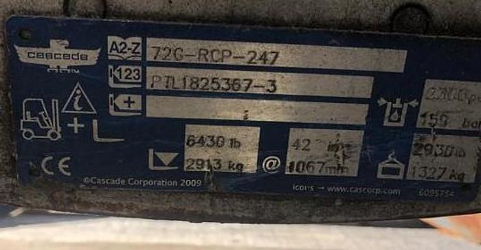 Used CASCADE 72G-RCP-247 84" DIAMETER TISSUE ROLL CLAMP CLASS IV