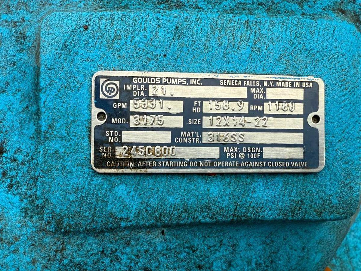 Used GOULDS PUMP SIZE 10X12-18 STAINLESS STEEL