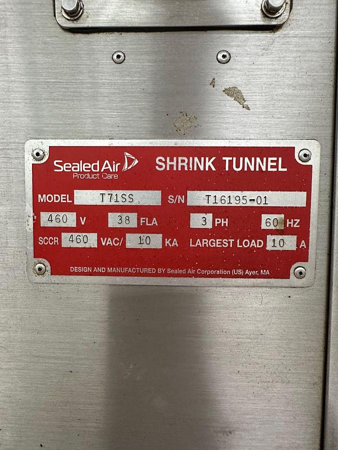 Used SHANKLIN T-71 STAINLESS STEEL SHRINK TUNNEL