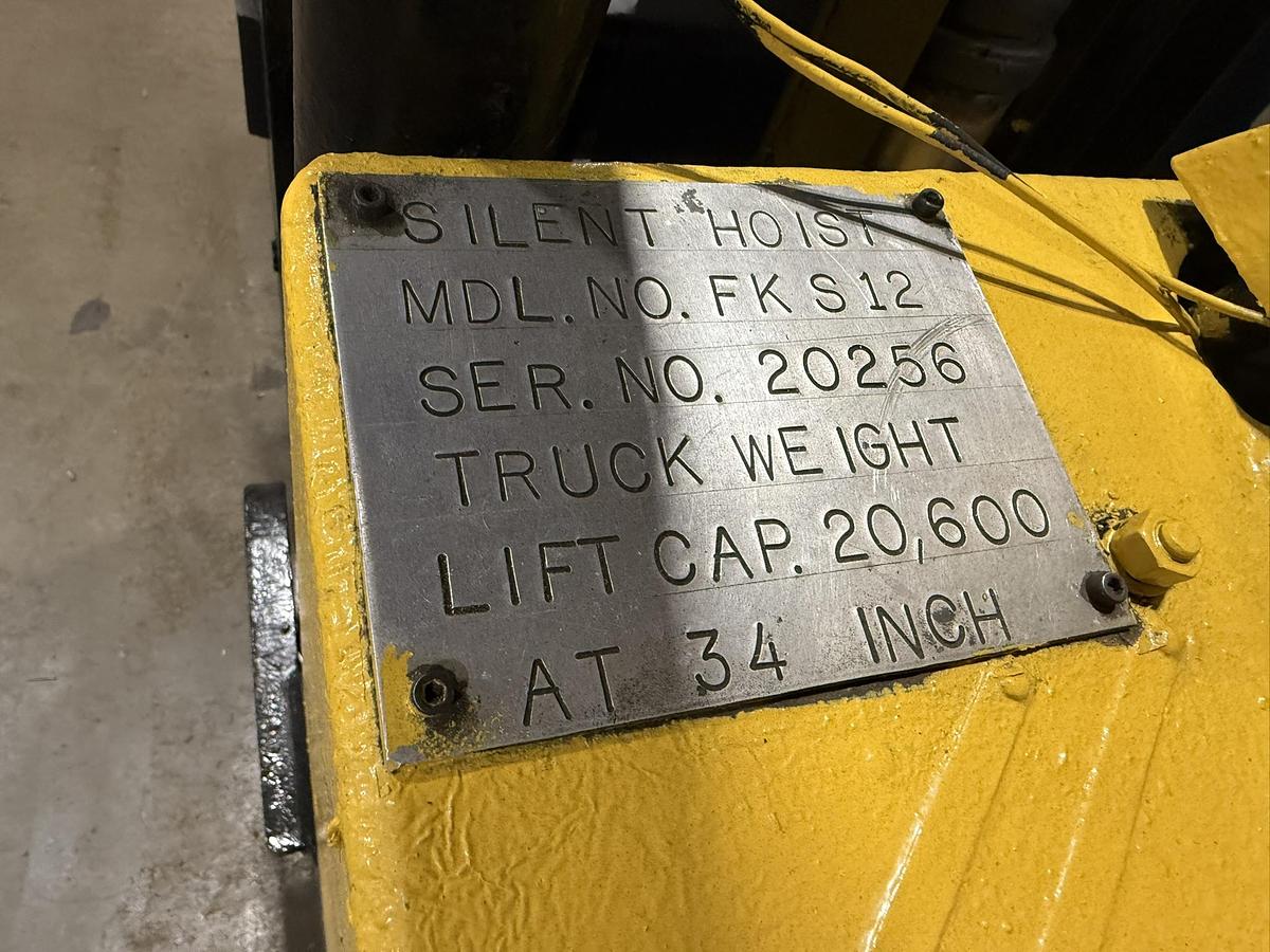 Used 20,000 LB. SILENT HOIST MODEL FK S12 FORKLIFT WITH 4334 HOURS