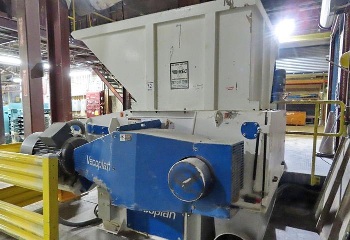 Used VECOPLAN SINGLE SHAFT SHREDDER MODEL VAZ1300S / VAZ 1300 S 100 HP MANUFACTURED 2013