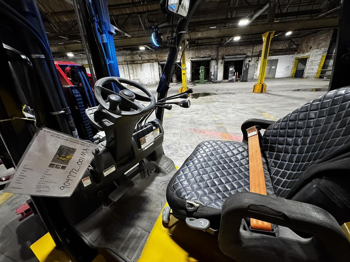 Used 12,000 POUND YALE GC120VXPRS FORKLIFT WITH 72" BOLZONI CLAMP MANUFACTURED 2021