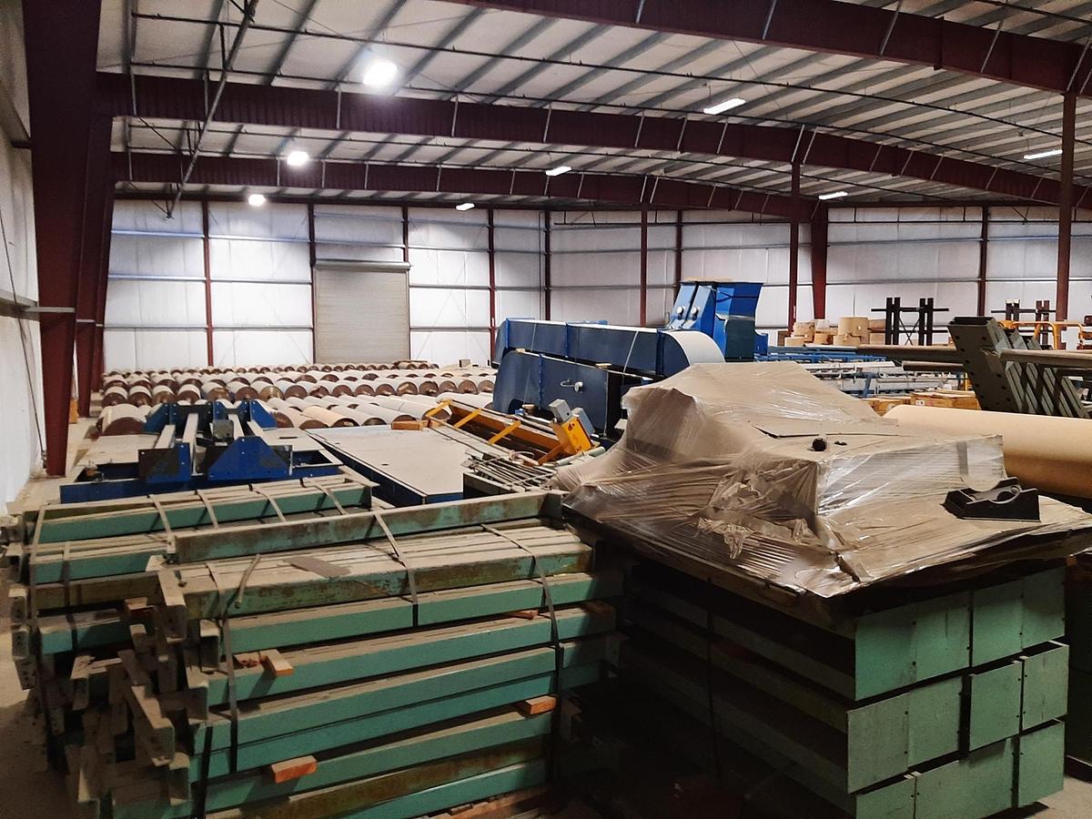 Used 98" WIDE COBDEN CHADWICK 4 OR 6 COLOR CI PRINTING PRESS WITH 3 COATING STATIONS & PARKINSON TWO DRUM WINDER - FOR PAPER AND BOARD