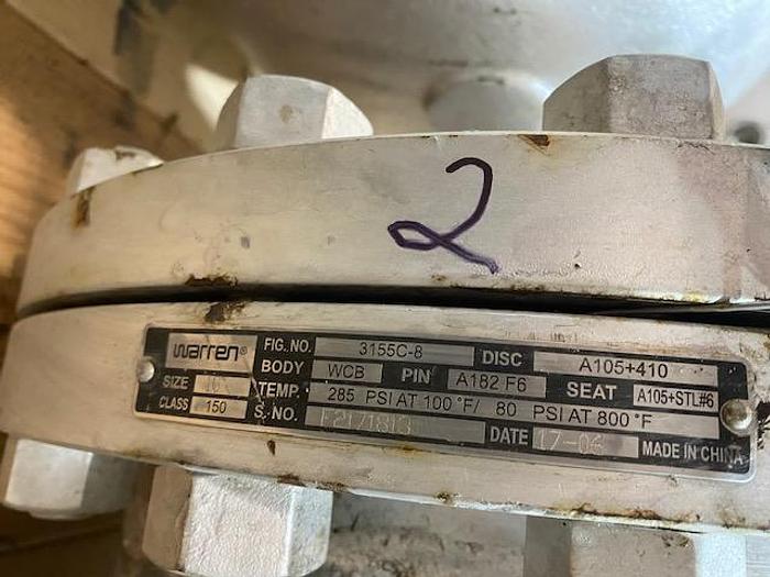 Used WARREN 3155C-8 SIZE 10 DISC VALVE