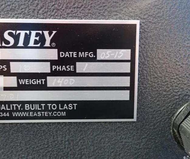 Used EASTEY MODEL VSA1721-TKV1 L BAR SEALER MANUFACTURED 2015 - PENDING JE