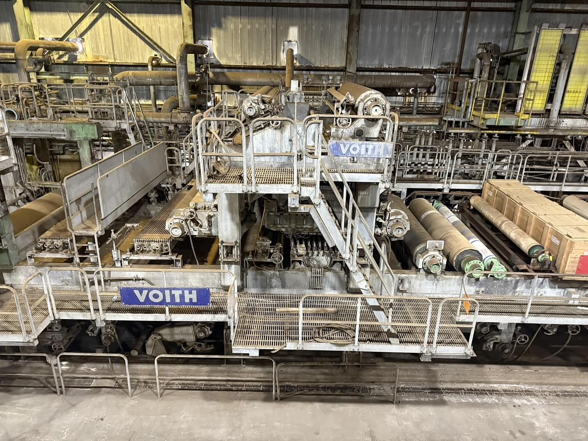 Used 110" (2.8M) VOITH FOURDRINIER PAPER MACHINE (2002) – 72" DIAMETER DRYERS – DUAL SHOE PRESS (GBM)