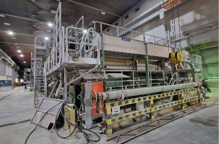 Used 220" (5.6M) VOITH PAPER MACHINE WITH SPEED SIZER 170,000 TPY 