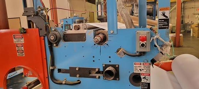 Used 72" WIDE CEI/GERBCO COUNTER ROLL SLITTER REWINDER - PENDING