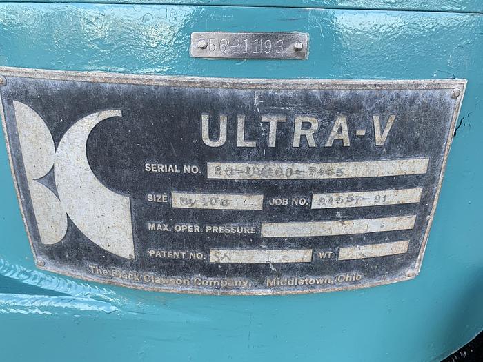 Used BLACK CLAWSON UV-100 PRESSURE SCREEN STAINLESS STEEL W/ MOTOR 2 OF 3