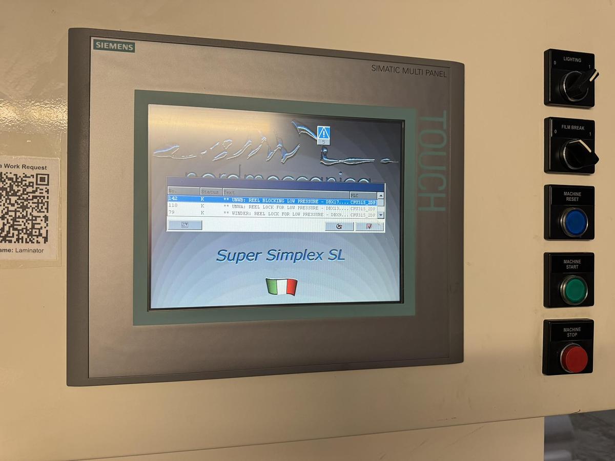 Used 59" WIDE NORDMECCANICA SUPER SIMPLEX 1500 SOLVENTLESS LAMINATOR - MFG 2012