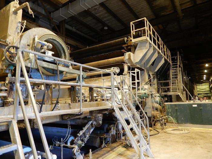 Used 156" (3.92M) TRIM FOURDRINIER PAPER MACHINE 2,200 FPM NEW ALLEN BRADLEY DRIVE SYSTEM IN 2008 50/60 HZ