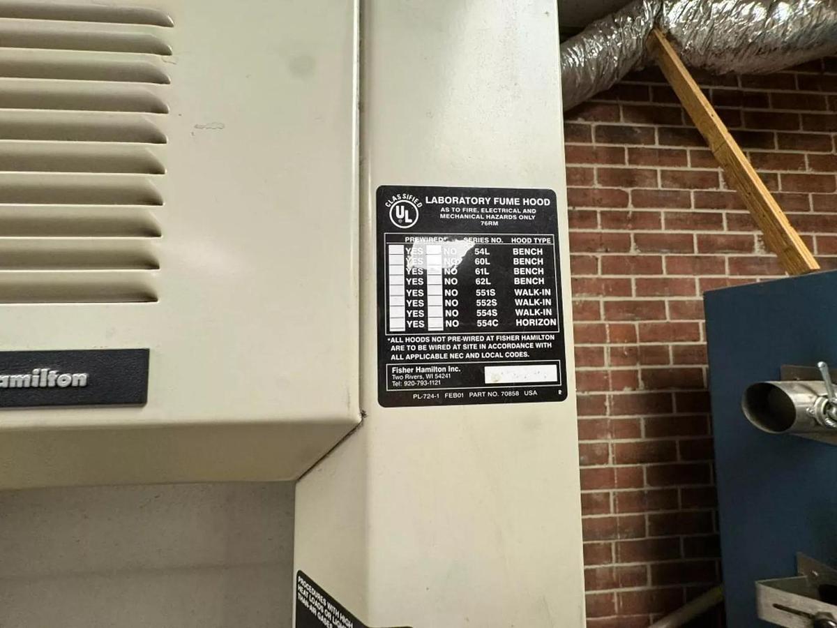 Used HAMILTON SAFE AIRE LABORATORY FUME HOOD