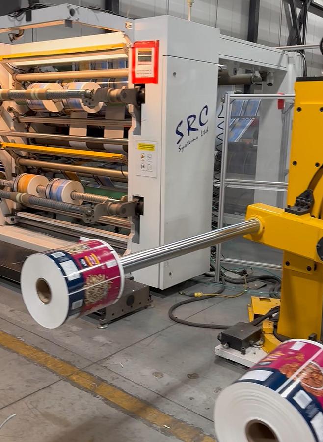 Used 63" WIDE SRC SYSTEMS LTD MODEL 600 DUPLEX TURRET SLITTER REWINDER - MANUFACTURED 2018
