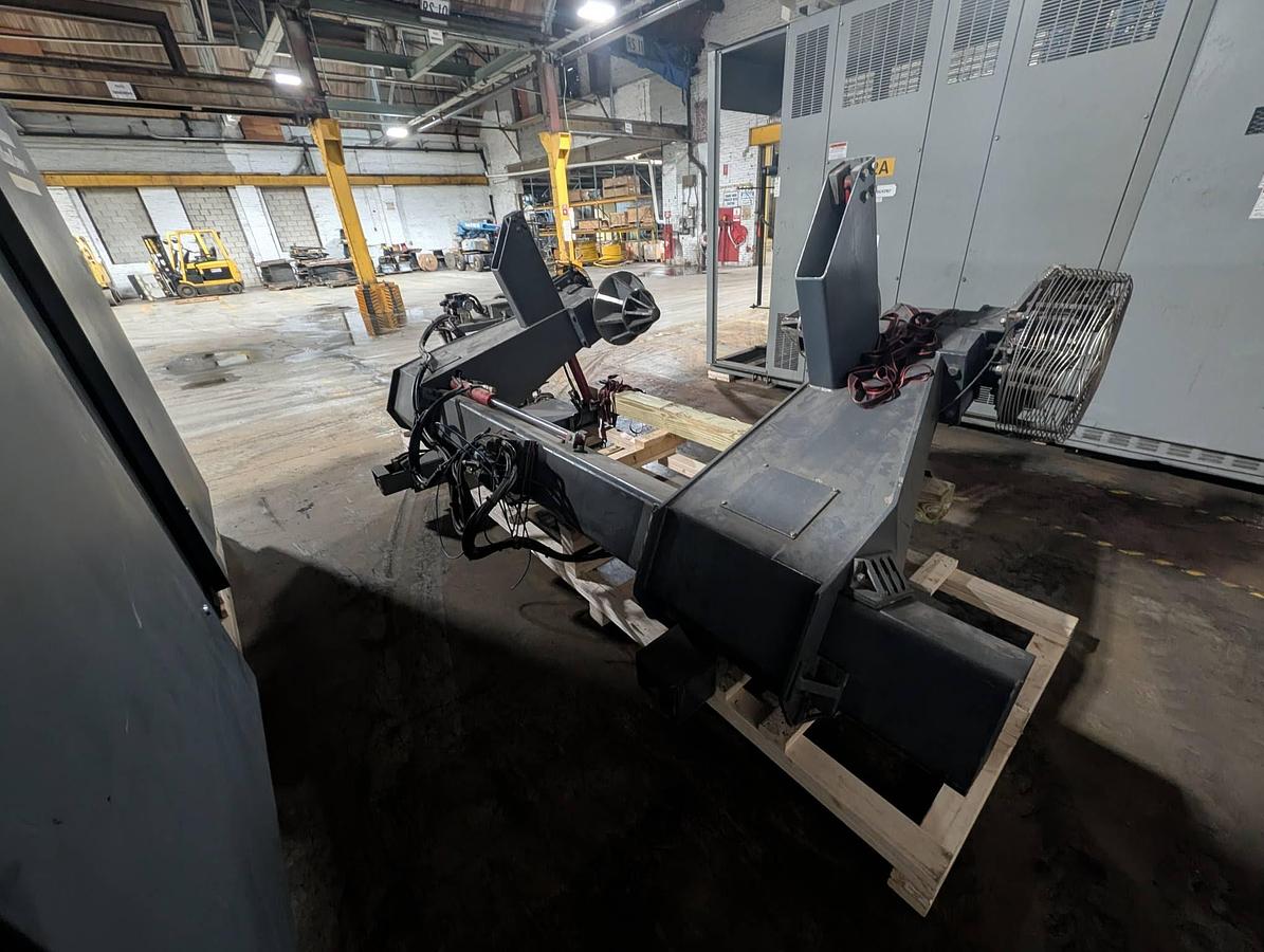 Used 60" WIDE POWELL MDL. EP7260AL SHAFTLESS FLOOR PICK UP UNWIND BACK STAND 72" DIAMETER 3" - 16" CHUCKS PENDING - JA