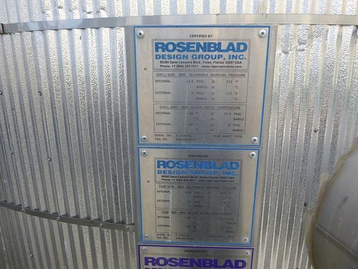 Used ROSENBLAD DESIGN GROUP, INC. MULTI-EFFECT EVAPORATOR SYSTEM MANUFACTURED 2018 - PENDING RF
