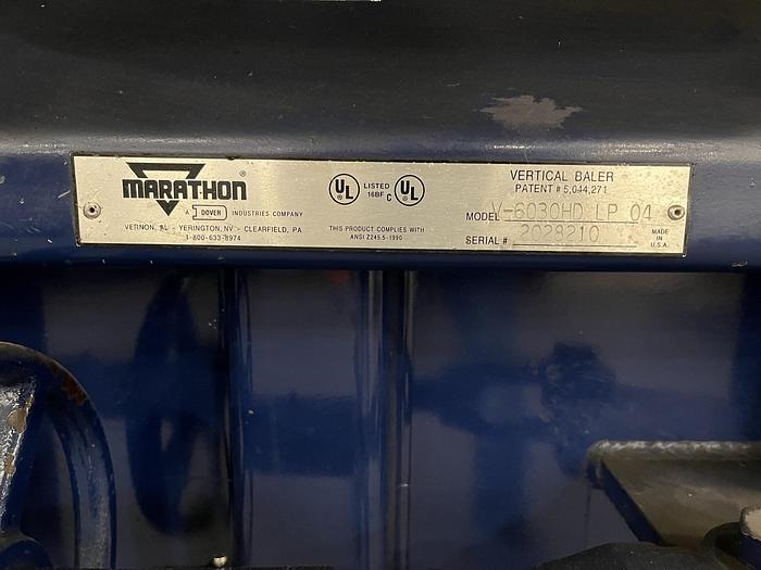 Used MARATHON V-6030 HD VERTICAL BALER 10HP- SOLD JF