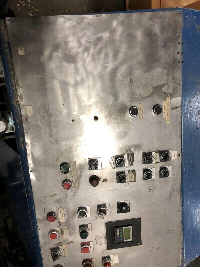 Used 72" WIDE CAMERON TYPE 428 SLITTER REWINDER FOR COUNTER ROLLS