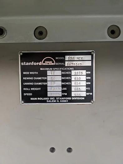 Used 62" STANFORD MODEL 338 DUPLEX SLITTER REWINDER