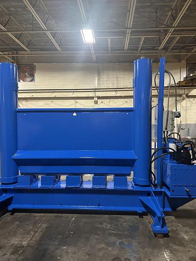 Used 84" WIDE BLACK CLAWSON HYDRAULIC PAPER ROLL SPLITTER 72" DIAMETER - PENDING JF