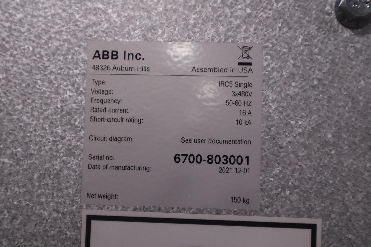 ABB MODEL IRB 6700-300/2.70 ROBOT 6-AXIS MANUFACTURED 2021 (8 AVAILABLE)