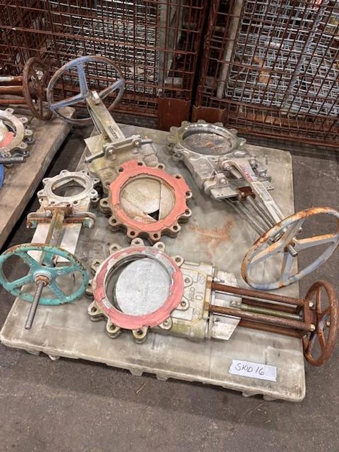 Used MANUAL SS SLIDE GATE VALVES LOT OF (4) 10" & 6"