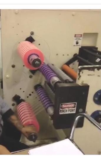 Used 16" WIDE INDEPENDENT MACHINE CO. DUPLEX TURRET SLITTER REWINDER