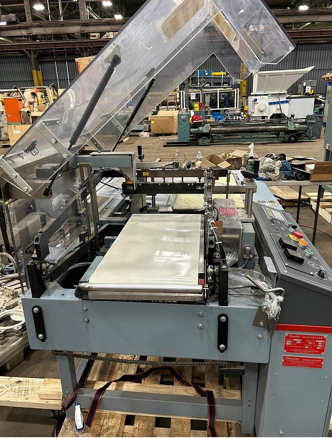 Used SHANKLIN A26A AUTOMATIC L-BAR SEALER WITH CLOSING CONVEYOR