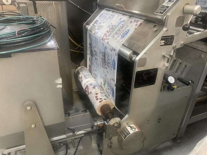 Used KHS-BARTELT VERTICAL POUCH MACHINE WITH HOODED SLIDE ZIPPER ATTACHMENT