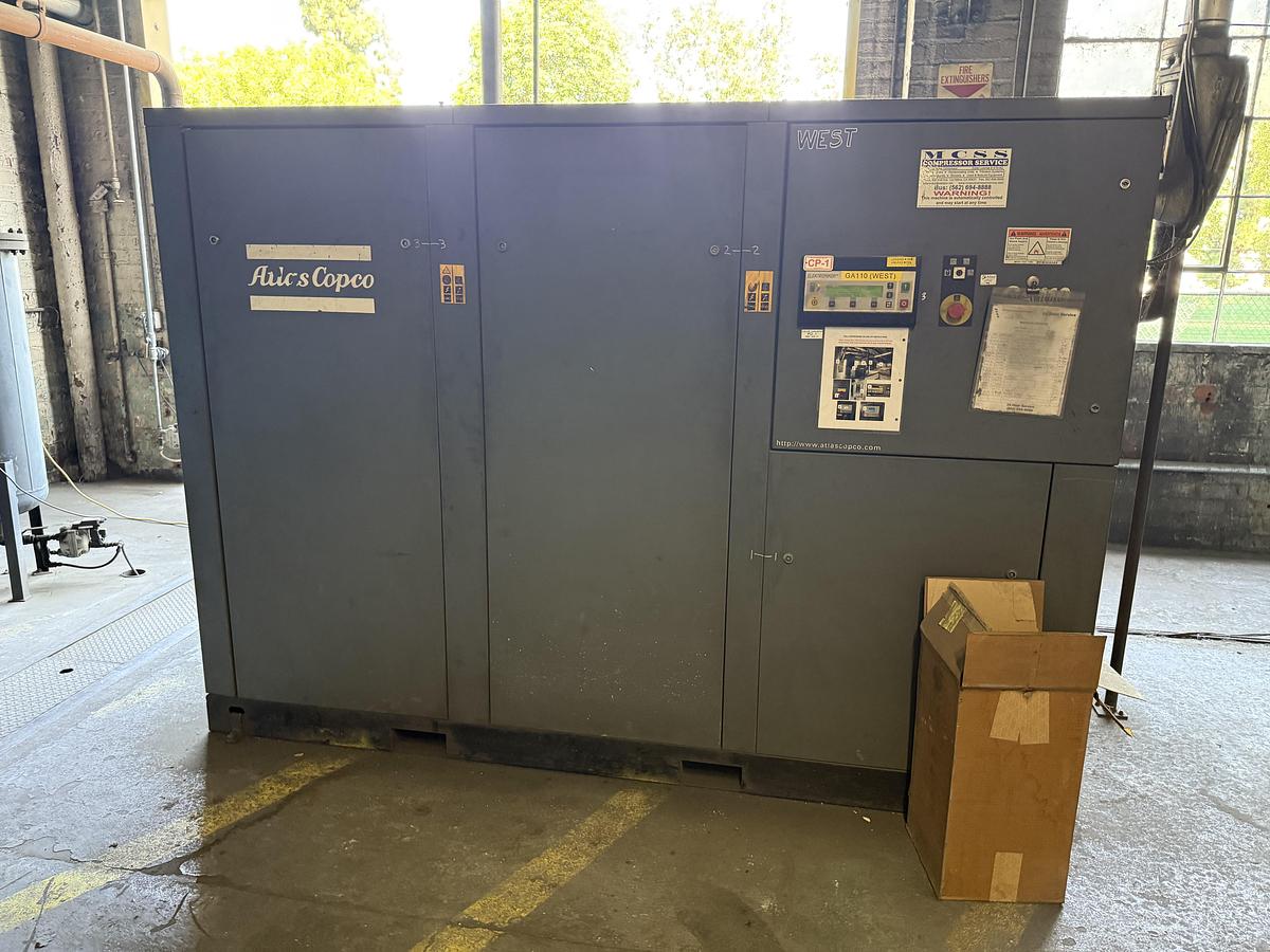 Used 161 HP ATLAS COPCO AIR COMPRESSOR MODEL GA110