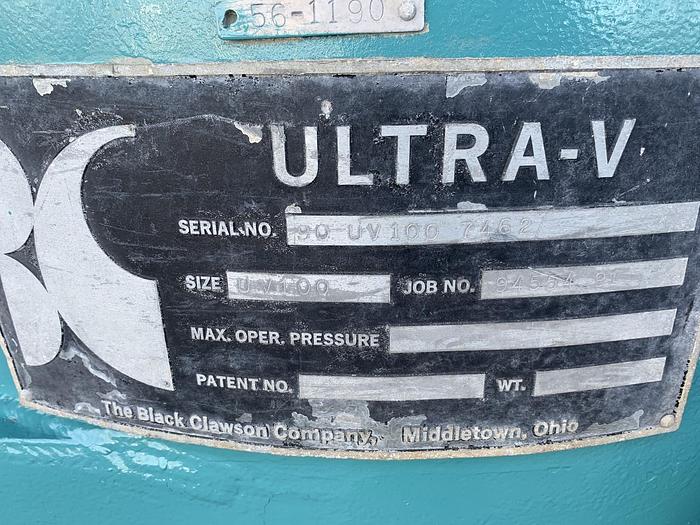 Used BLACK CLAWSON UV-100 PRESSURE SCREEN STAINLESS STEEL W/ MOTOR 2 OF 3