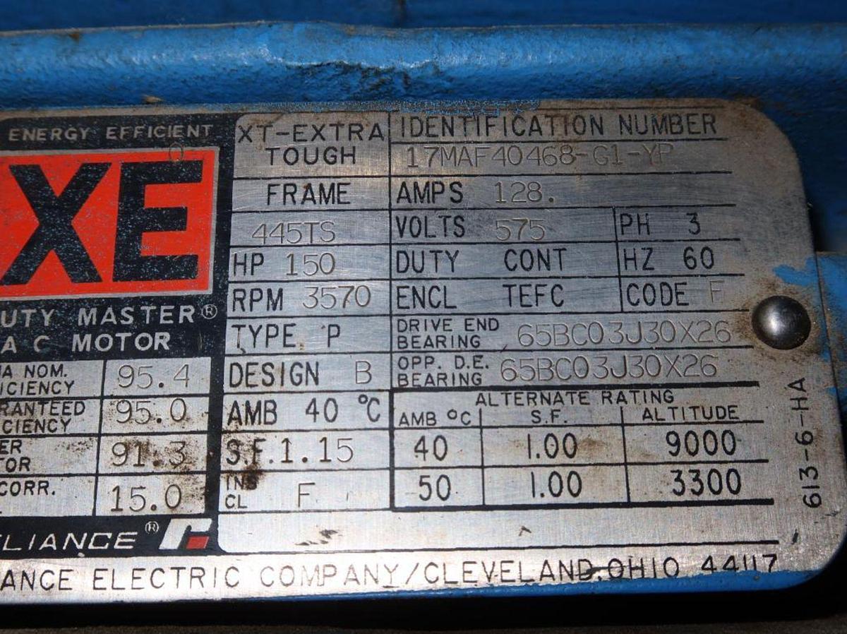 Used SUNDYNE HONEYWELL SERIES P-3000 MODEL P3-ARM-60 BOILER FEEDWATER PUMP WITH 150 HP MOTOR