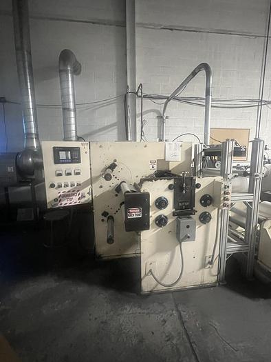 Used 16" WIDE INDEPENDENT MACHINE CO. DUPLEX TURRET SLITTER REWINDER