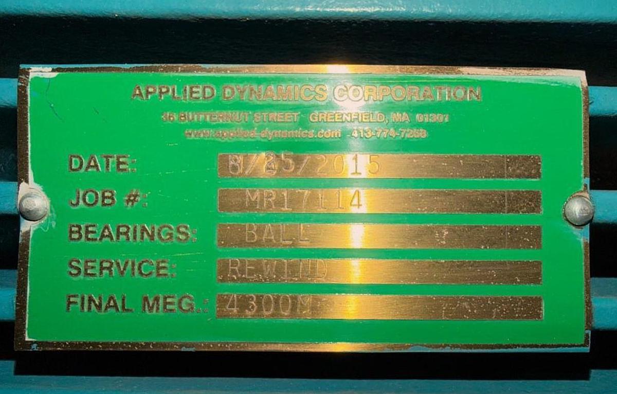 Used 125HP GE MOTOR AC MOTOR FRAME 445TS OVERHAUL/REWIND 2015