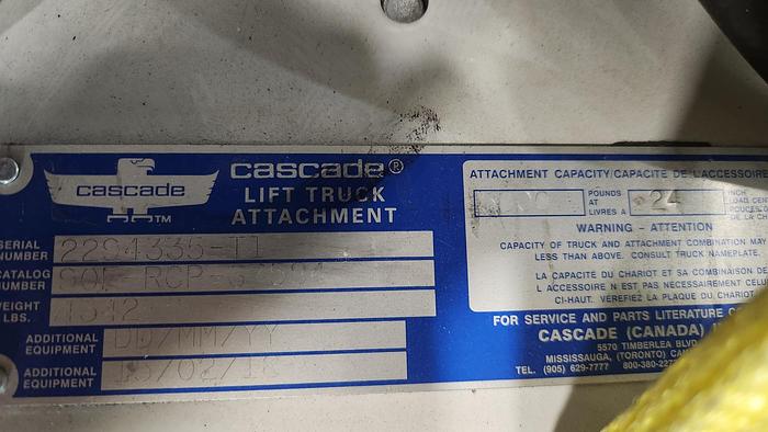 Used 2018 CASCADE 90F-RCP TISSUE ROLL CLAMP 105" DIAMETER CLASS IV