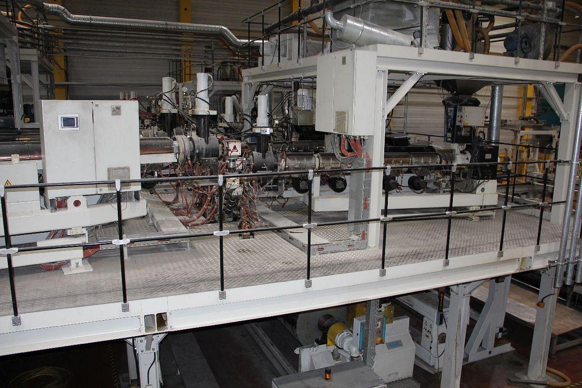 Used 98.4"/2500mm WIDE SML MODEL CAST COEX 5 5 LAYER CAST FILM EXTRUSION LINE