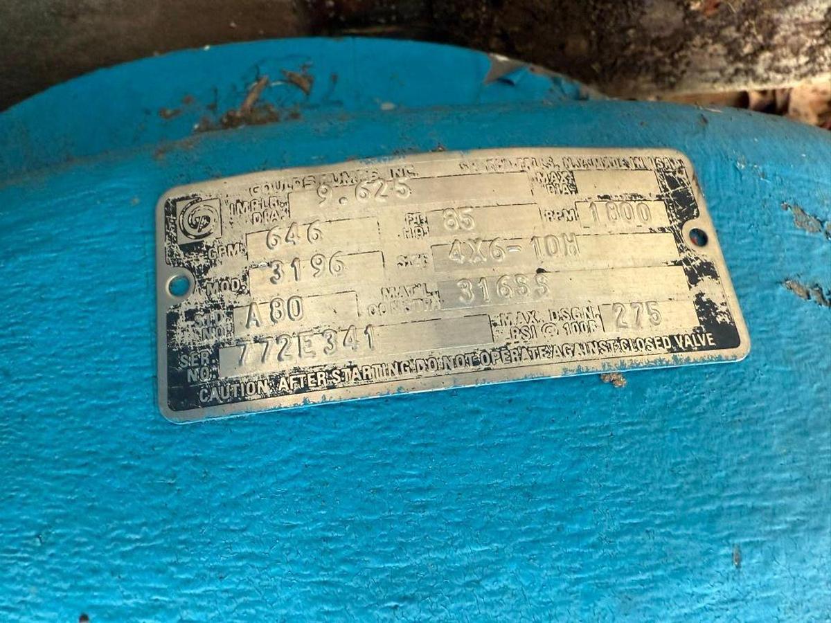 Used GOULD MODEL 3196 PUMP CASING SIZE 4X6-10H 316 STAINLESS STEEL