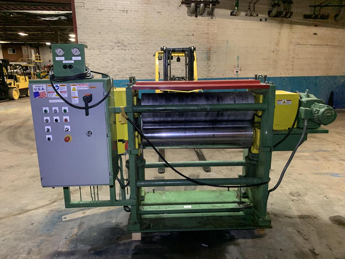 Used 47" WIDE EASTERN ENGRAVING AND MACHINE CO. INC. HYDRAULIC EMBOSSING MACHINE REBUILT 2010