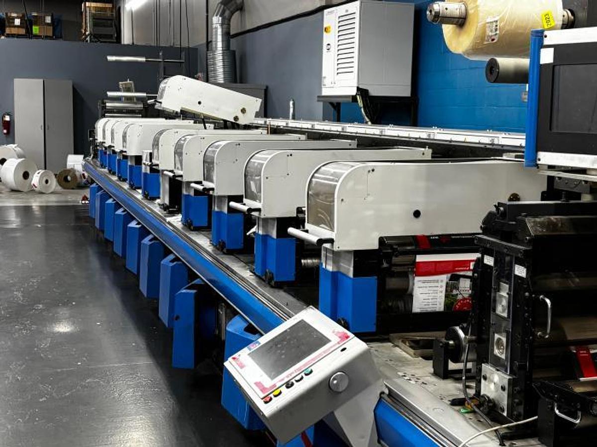 Used 20" WIDE GALLUS EM 510 SERVO DRIVEN 10 COLOR UV FLEXO PRESS