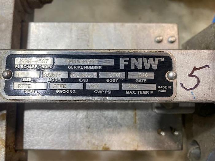 Used FNW MDL. 2020TP 4" SLIDE GATE VALVE