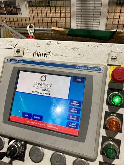 Used 120" WIDE CORETECH MODEL CM-11 AUTOMATIC CORE CUTTER - 1" - 12" ID CORES