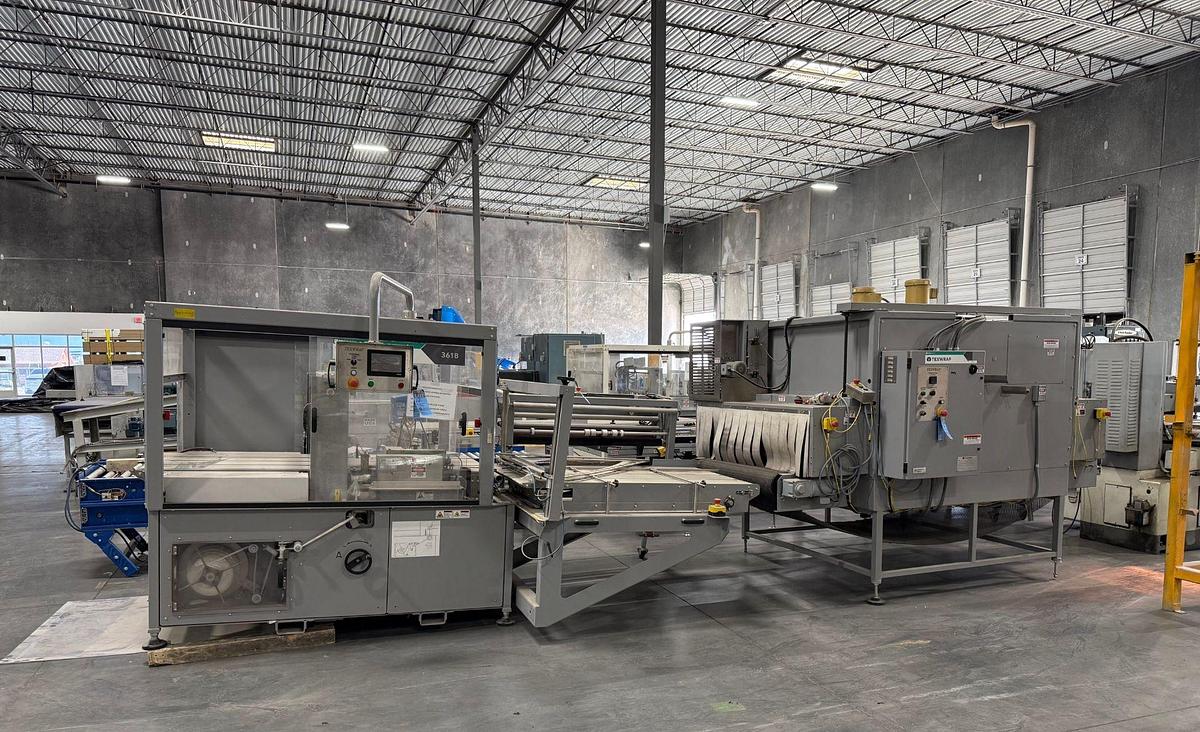 Used 36" TEXWRAP MODEL 3618ISSR SIDE SEAL AND MODEL STE-1348OCS HEAT TUNNEL SYSTEM